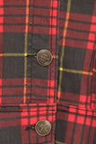 Red and Black Plaid Print Button Down Jacket